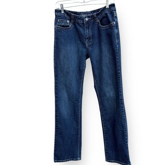 Daniel Jeans Black Silver Embroidered Butterfly Destroyed Straight size 9/10 - Picture 3 of 16